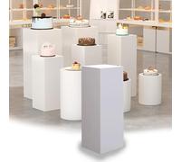 Portable Bridal Shop Display Pedestals - Tall Cylinder & Cube Stands for Clothing Stores Weddings & Parties - Height Options: 120cm 100cm 80cm 60cm 40cm 20cm
