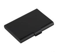 Portable business card case crafted from thick aluminum alloy, designed to hold credit cards and bank cards securely while maintaining a slim profile (Black)