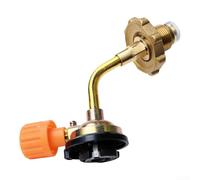 Portable Butane Gas Refill Valve Adapter with Safety Switch, 180g Capacity Inflatable Connector for Camping Stoves, Gold Finish(Copper Handwheel)
