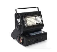 Portable Butane Heater For Outdoor Camping Emergency Survival Dual Coherent Heat, Safety Valve, Durable Stainless Steel Ideal For Tents, RV, Hiking(Black)