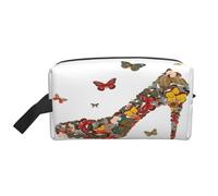 Portable Butterfly High Heel Print Toiletry Bag,Multi Functional Lightweight Large Capacity Storage Pouch