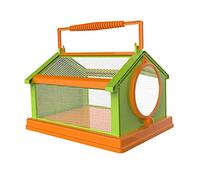 Portable Butterfly Insect Habitat Cage Critter Caterpillars Outdoor for Kids Green Orange, 20x15x13.5 cm