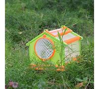 Portable Butterfly Insect Habitat Cage Critter Caterpillars Outdoor for Kids Green Orange, 20x15x13.5 cm