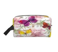 Portable Butterfly Print Toiletry Bag,Multi Functional Lightweight Large Capacity Storage Pouch