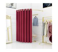 Portable C-Shaped Dressing Room, Freestanding Privacy Partition Kit with Curtain, Ideal for Shopping Malls & Offices, 10 Colors Available (Red, 100x100CM)