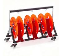 Portable Cable Caddy with Casters, Heavy Duty Wire Spool Rack Multi-Spool Dispenser Organizer, Foldable Electrical Wire Reel Stand Mobile Cart,with Wheels-65×30×47 cm