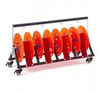Portable Cable Caddy with Casters, Heavy Duty Wire Spool Rack Multi-Spool Dispenser Organizer, Foldable Electrical Wire Reel Stand Mobile Cart,with Wheels-86×30×47 cm