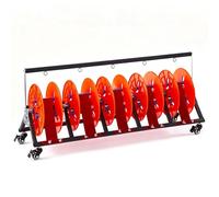Portable Cable Caddy with Casters, Heavy Duty Wire Spool Rack Multi-Spool Dispenser Organizer, Foldable Electrical Wire Reel Stand Mobile Cart,with Wheels-107×30×47 cm