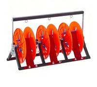 Portable Cable Caddy with Casters, Heavy Duty Wire Spool Rack Multi-Spool Dispenser Organizer, Foldable Electrical Wire Reel Stand Mobile Cart,Without Wheels-65×30×47 cm