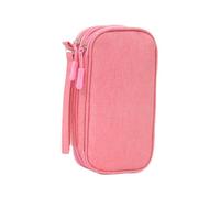 Portable Cable Organiser Bag Travel Organiser Double-Layer Cable Organiser Bag All-in-One Electronics Case for Tech Accessories, Charger, Power Bank, Earphone, Holiday Essentials for Men Women - Pink