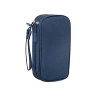 Portable Cable Organiser Bag Travel Organiser Double-Layer Cable Organiser Bag All-in-One Electronics Case for Tech Accessories, Charger, Power Bank, Earphone, Holiday Essentials for Men Women - Blue