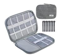Portable Cable Organiser Bag Waterproof Tech Pouch Electronics Organiser Cable Tidy Bag for Chargers, Earphone, Cables, USB Drive, SD Card, Power Bank and Hard Disk, Travel Essentials for Men Women
