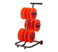Portable Cable Reel Holder and Dispenser with Wheels and Tool Box - Heavy Duty Organizer for Wire Pulling and Duct Reels