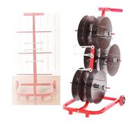Portable Cable Reel Holder and Dispenser with Wheels, Heavy-Duty Spool Rack for Efficient Wire Management in Home and Workshop