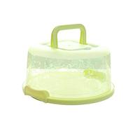 Portable Cake Box Carrier Handle Container Pie Storage Cupcake Green Round Transporting Lid Clip Lock