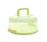 Portable Cake Box Carrier Handle Container Pie Storage Cupcake Green Round Transporting Lid Clip Lock, Cake Carrier Handle