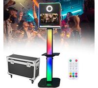 Portable Camera Mirror Photo Booth - Event Photobooth Machine for Weddings/Parties/Live Streaming-DSLR Camera Booth with 15.6 Inch Screen & Ring Light & Flight Case