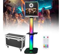 Portable Camera Mirror Photo Booth, Event Photobooth Machine, with 15.6 Inch Screen & Ring Light & Flight Case, for Weddings/Parties/Live Streaming