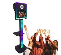 Portable Camera Mirror Photo Booth,Touch Screen Selfie Station,Includes 15.6 Inch Screen-Ring Light-Flight Case,DSLR Camera Booth for Weddings/Parties/Streaming Events/Rental