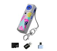 Portable Camera Rotate Lens Keychain Camcorder with 2K Video 32GB Storage & Card Reader for Vlog Outdoor and Snapshots Travel Camera