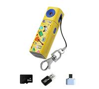 Portable Camera Rotate Lens Keychain Camcorder with 2K Video 32GB Storage & Card Reader for Vlog Outdoor and Snapshots Travel Camera