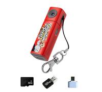 Portable Camera Rotate Lens Keychain Camcorder with 2K Video 32GB Storage & Card Reader for Vlog Outdoor and Snapshots Travel Camera
