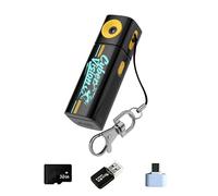 Portable Camera Rotate Lens Keychain Camcorder with 2K Video 32GB Storage & Card Reader for Vlog Outdoor and Snapshots Travel Camera