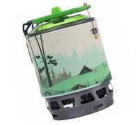 Portable Camp Cook Set for Hiking and Backpacking, Aluminum Cookware with Lid, Vented Lower Section and Windscreen Single Person Camp Cookware Backpacking Cook Set Outdoor Boiling Gear Hiking Meal Lid