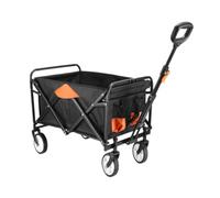 Portable Camping Cart Folding Beach Trolley for Outdoor Adventures Lightweight Picnic Trailer Versatile Camping Vehicle Beige Carry-All Cart for Easy Transport
