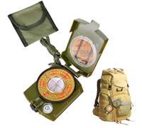 Portable Camping Compass, Precision Gear Lanyard Pouch, Waterproof Outdoor Navigation Tool with Clear, Durabled Metal Case Survival Compass for Backpacking Scout Camping Hiking Fishing