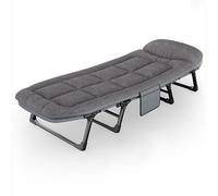Portable Camping Cot Bed 180x66cm, Lightweight Folding Camp Bed for Adults, Comfortable Outdoor Sleeping, Office Nap Lounge Chair, Easy to Carry Folding Bed