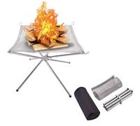 Portable Camping Fire Pit Grill , Foldable Stainless Steel Bonfire Rack