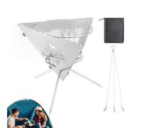 Portable Camping Fireplace, Portable Outdoor Fireplace, Stainless Steel Fire | Outdoor Fire Stove, Detachable Firewood Stove, Triangle Hanging Bracket