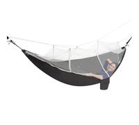 Portable Camping Hammock 260 * 140cm 200KG Double Slider Zipper Hammocks with Mosquito Net and Tree Straps, Foldable Hanging Hammoc for Camping, Hiking, Travel (Dark Grey)