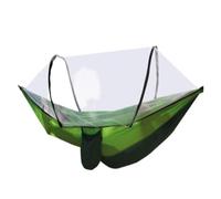 Portable Camping Hammock, Fully Automatic Hammock With Mosquito Net, Cotton Breathable Hammock, Outdoor Travel Hanging Hammock, Single Camping Sleeping Equipment (Green)