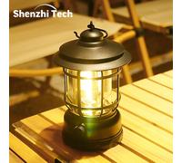 Portable Camping Lantern Outdoor Vintage Candle Handheld Atmosphere Light Tent Lights Tent Vintage Pendant Table Lamp for Outing Green