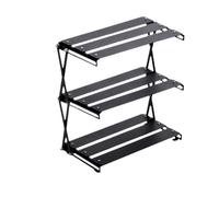 Portable Camping Rack, Foldable BBQ Side Table, 3-Tier nic Shelf Stand, Lightweight Metal Outdoor Sto for Grilling, Cooking, and Camping tials
