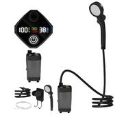 Portable Camping Shower - 11.42" ABS Rechargeable Outdoor Shower, Waterproof Pump with 3 Spray Modes, Travel Water Device with LED Display Backpack | RV Beach