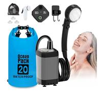 Portable Camping Shower, 6000mAh Rechargeable Battery, Multi-Modes Spray Head & LED Smart Display, Type-C Charging Outdoor Shower Kit for Hiking, Travel, Pet Bath, Car Wash