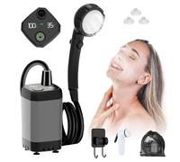Portable Camping Shower Pump with 6000mAh Rechargeable Battery, Multi-Mode Spray Head & LED Smart Display, Type-C Charging, Outdoor Shower for Hiking, Travel, Pet Bath and Car Washing