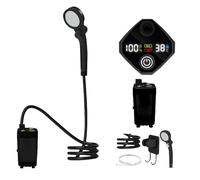 Portable Camping Shower, Rechargeable Outdoor Shower with LED Display - Waterproof Pump with 3 Spray Modes for Garden, Beach, Pet Bath, Washing Motorhomes and Vehicles