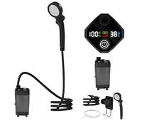 Portable Camping Shower | Rechargeable Travel Shower with LED Display, Waterproof Outdoor Pump with 3 Modes for Garden Beach Washing Pets and Car Wash
