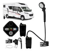 Portable Camping Shower - Waterproof Takeaway Shower with LED Display | Rechargeable Outdoor Camp Pump with 3 Spray Modes for Washing Pet Baths Garden B