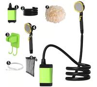 Portable Camping Shower with 9000mAh Battery, 10L/min Flow Rate, Smart Digital Temperature Display, 5 Adjustable Levels, Complete Pump Kit with Hose & Shower Head for Outdoor Use