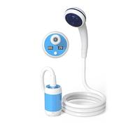 Portable Camping Shower with PD Fast Charging & 12V Car Adapter, USB-C to USB-C Outdoor Shower Pump with Built-in Filter, 1.8m Hose for Camping, RV, Pet Washing, Hiking & Car Cleaning (Ocean Blue)