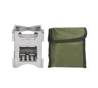 Portable Camping Stove, 3.9 X 3.9 X 5in Stainless Steel Folding Wood Burning Stove Mini Cooker BBQ Rack with Storage Bag for Outdoor Camping Travel Hiking Picnic