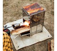 Portable Camping Stove & Grill Combo - Foldable, Twig-Burning, Wood Fire Pit for Campfire (Large)