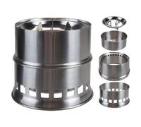 Portable Camping Stove Solid Fuel, Firewood, Charcoal 16Cm X 16Cm Silver X 1