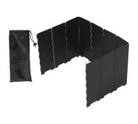 Portable Camping Stove Wind Screen, 10-panel Iron Folding Shield | Black Finish, Quick Setup and High-temperature Resistance, for Canister Stoves, Hikers
