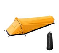 Portable Camping Tent 1 Man Ultralight Polyester Fiber Shelter with Mesh Ventilation for Hiking Garden - Army Green 220x90cm(yellow)
